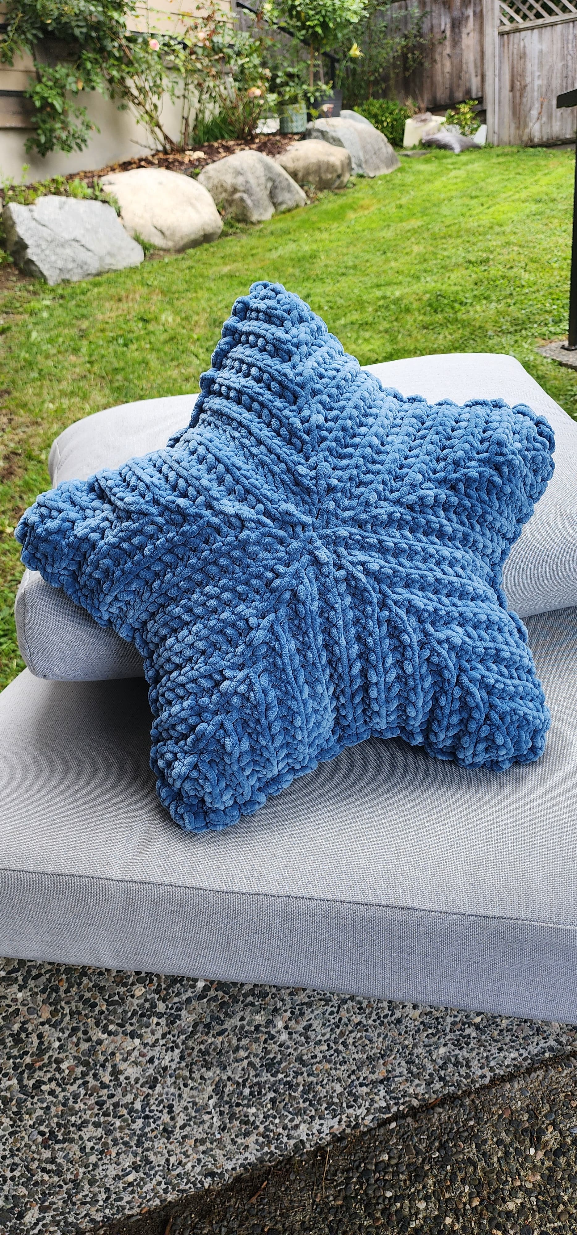 Blue Star Cushion