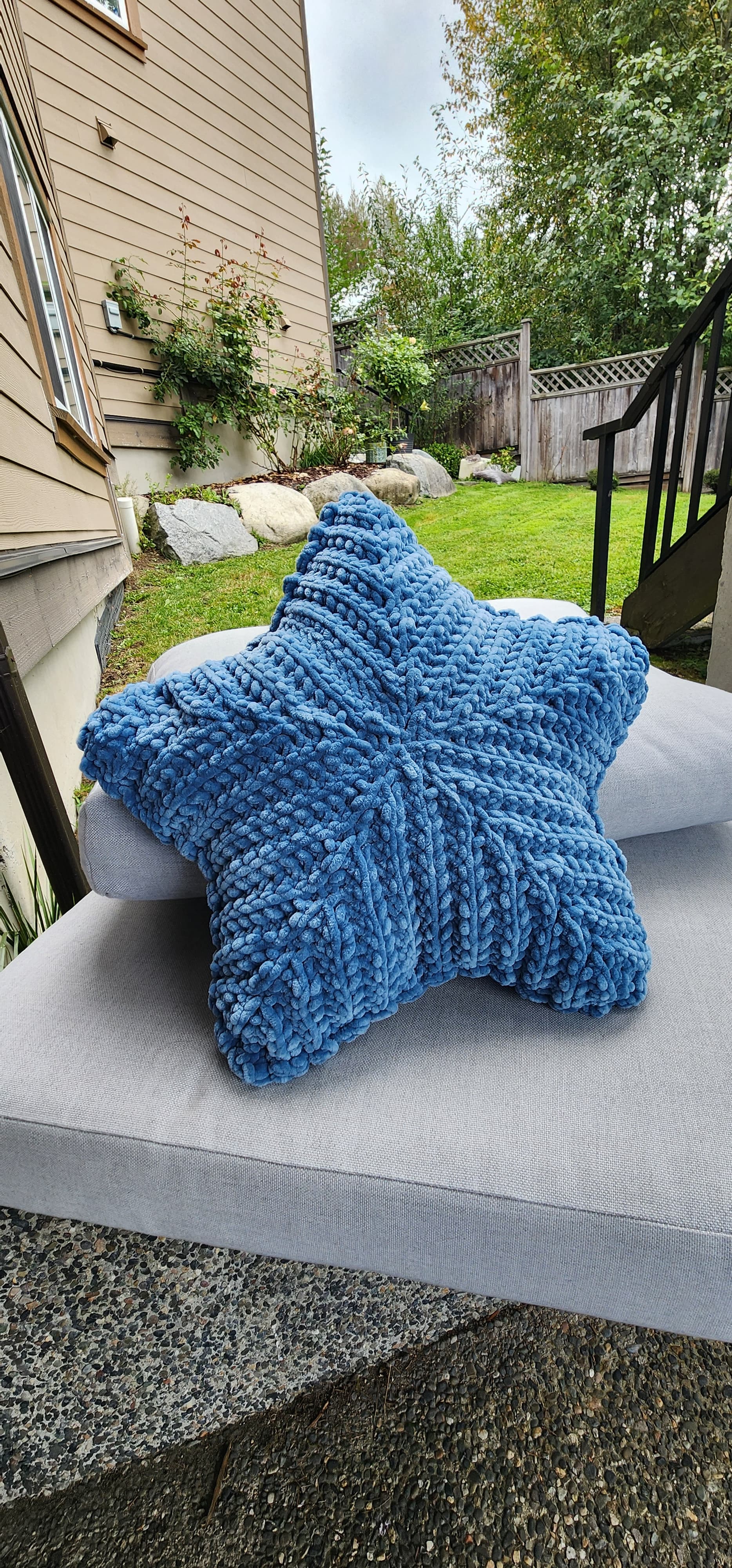 Blue Star Cushion