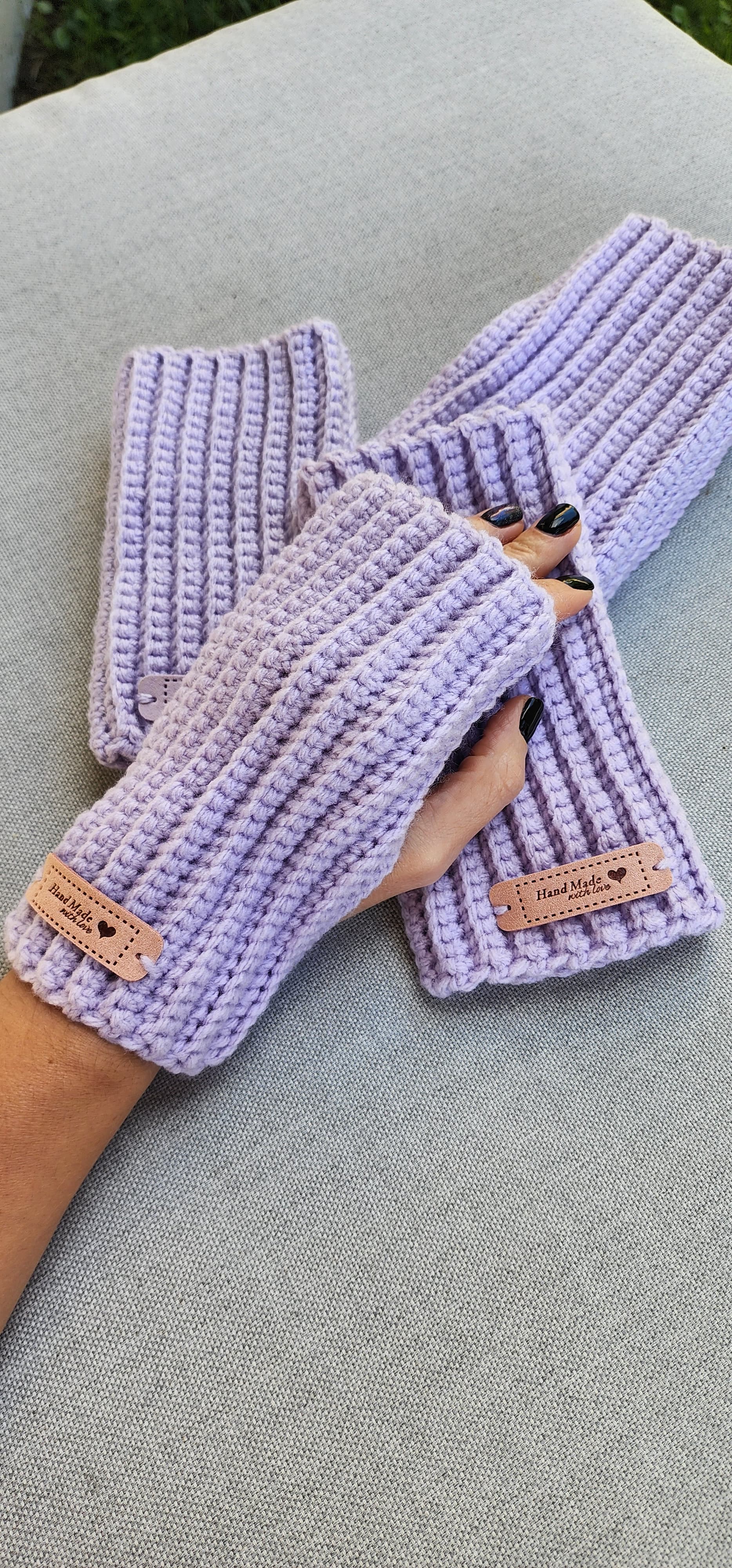Purple Fingerless Mittens
