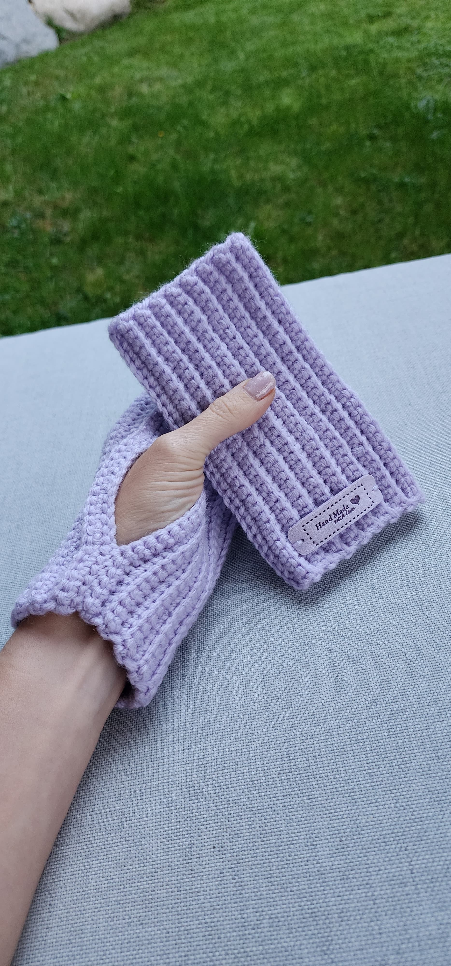 Purple Fingerless Mittens