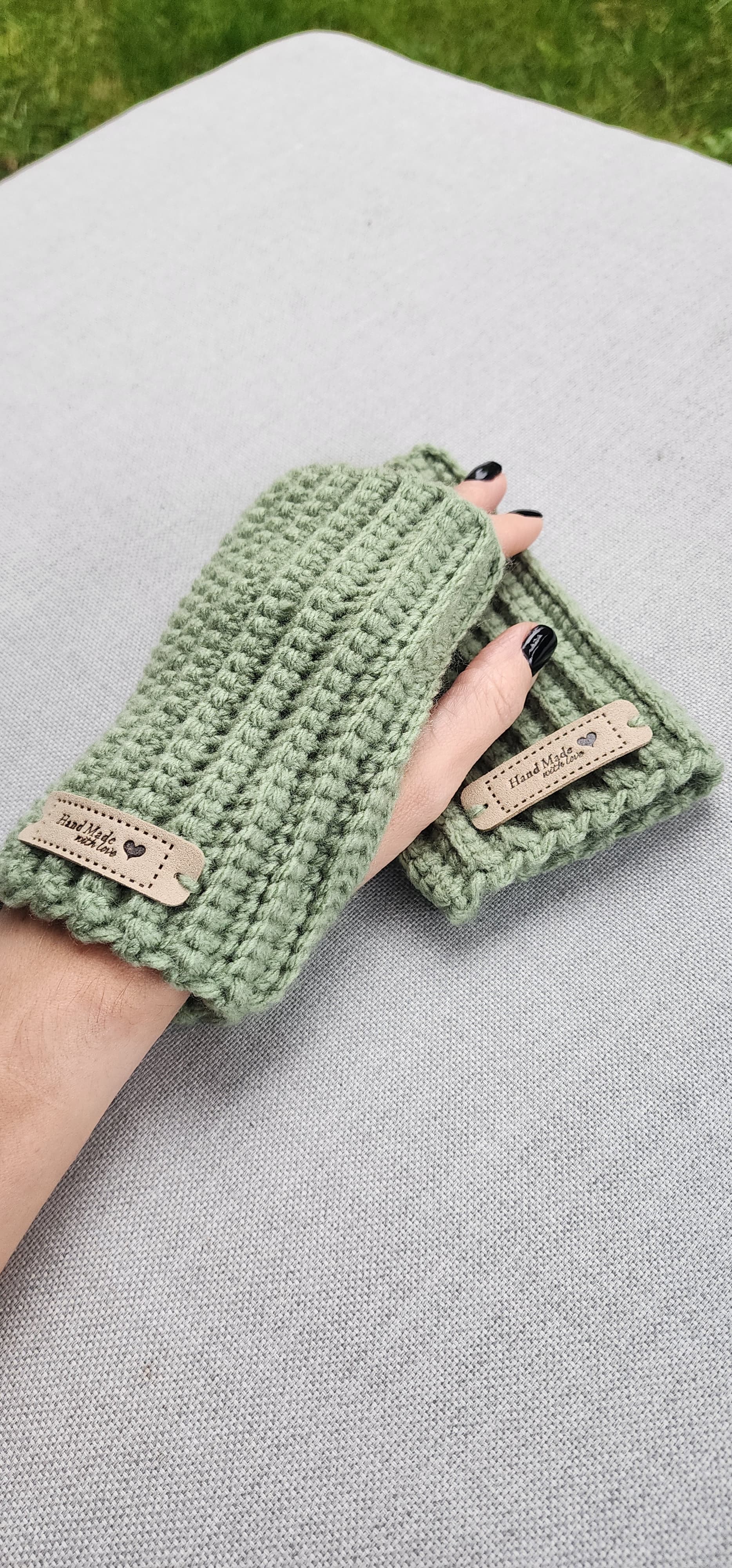 Sage Fingerless Mittens